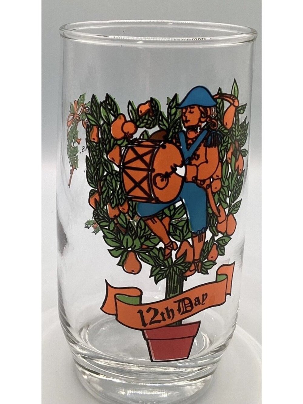 Vintage 12 days of Christmas 12th Day Tumbler Indiana Glass 12oz